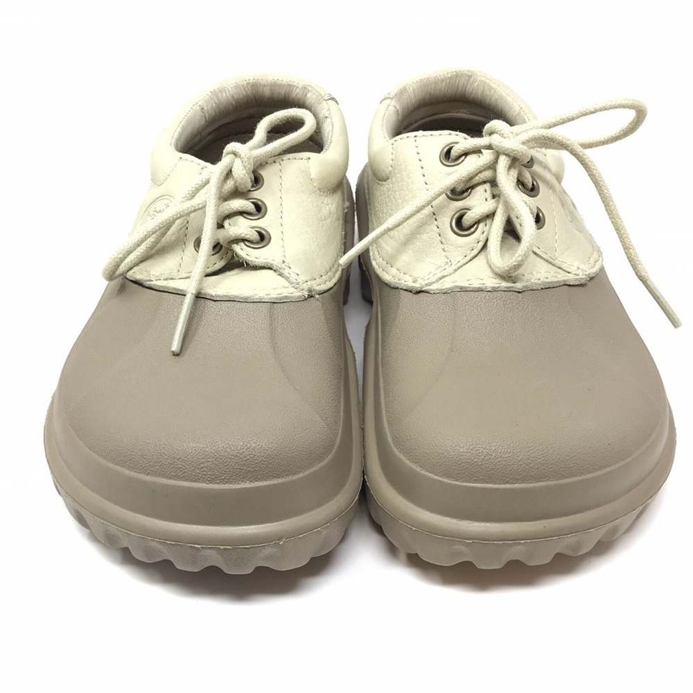 Crocs Axle All Terrain Beige Lace Up Duck Boat Clog Shoe men’s 5 woman’s 7